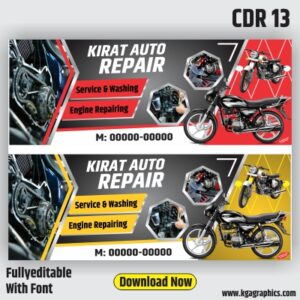 Auto Repair Works Banner Design