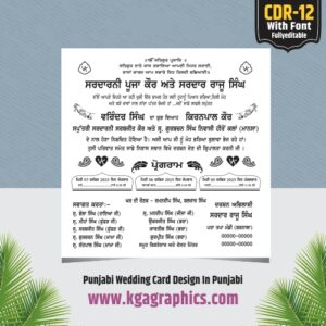 Punjabi Boy Wedding Card Design