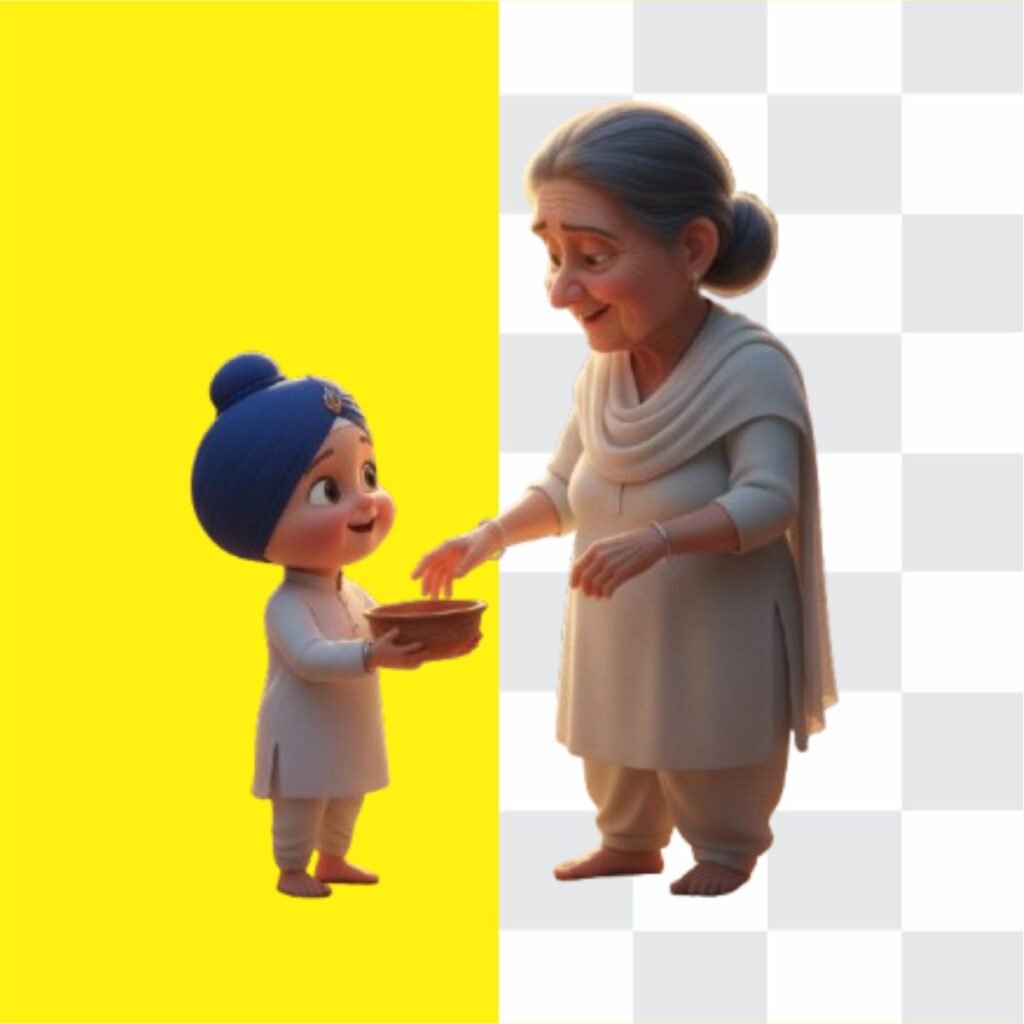 Punjabi Cute Boy With Dadi Png