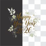 Happy New Year With Flower 2026