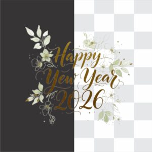 Happy New Year With Flower 2026
