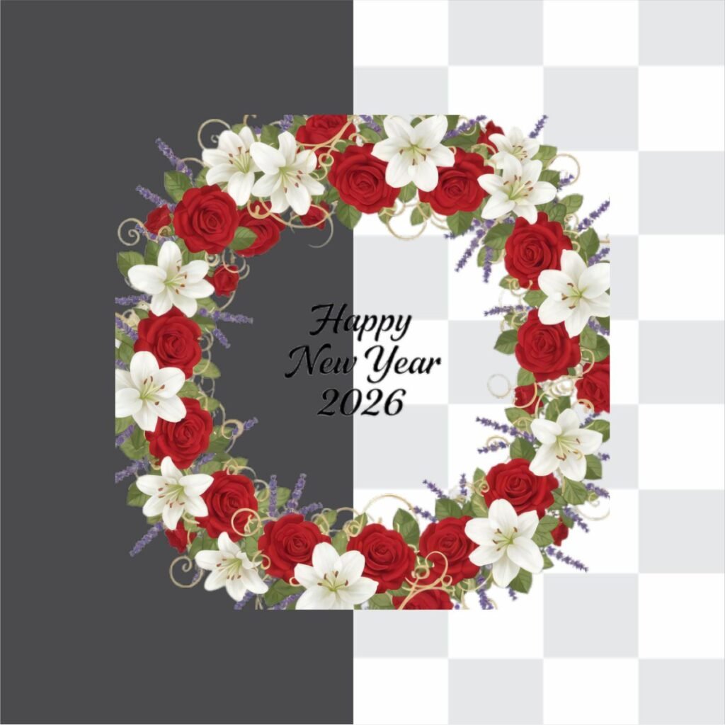 Happy New Year Red Rose 2026