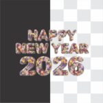 Happy New Year 2026 Multi Flowers