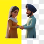 Punjabi Couple with traditional dress