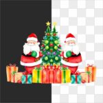 Marry Crismistmas Santa And Tree, Gift