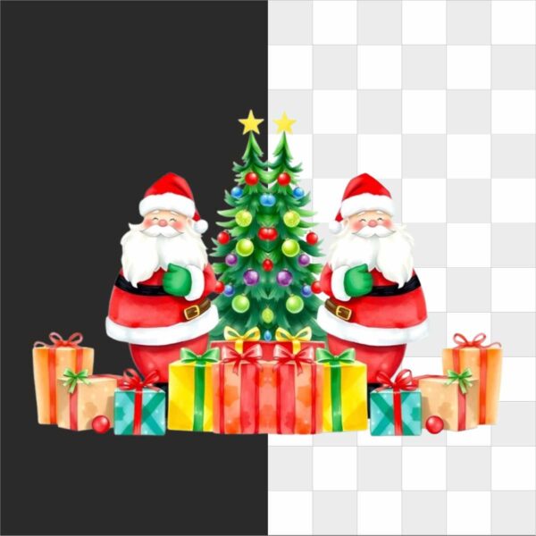 Marry Crismistmas Santa And Tree, Gift