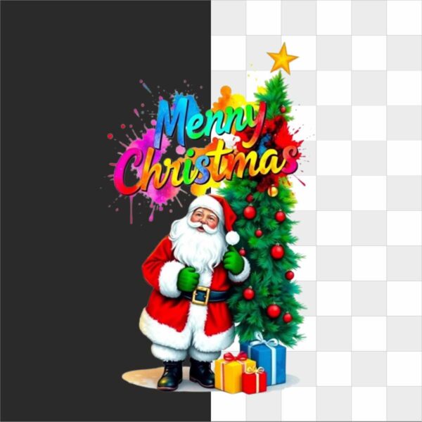 Marry Crismistmas Santa And Colour