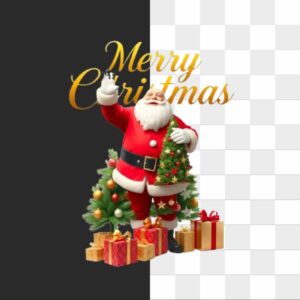 Marry Crismistmas Santa And Tree