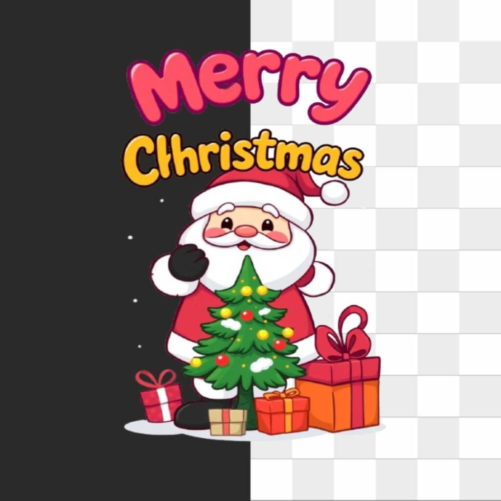 Marry Crismistmas Santa And Tree