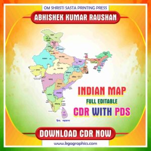 Indian Map Design With Editable CDR & PDF