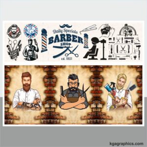 Hair Salon wall wallpaper design cdr file