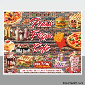 Restaurant and cafe wall wallpaper flex design cdr file