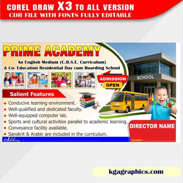 School Banner Design CDR File