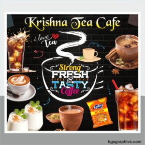 Tea Cafe Flex Banner Design cdr file