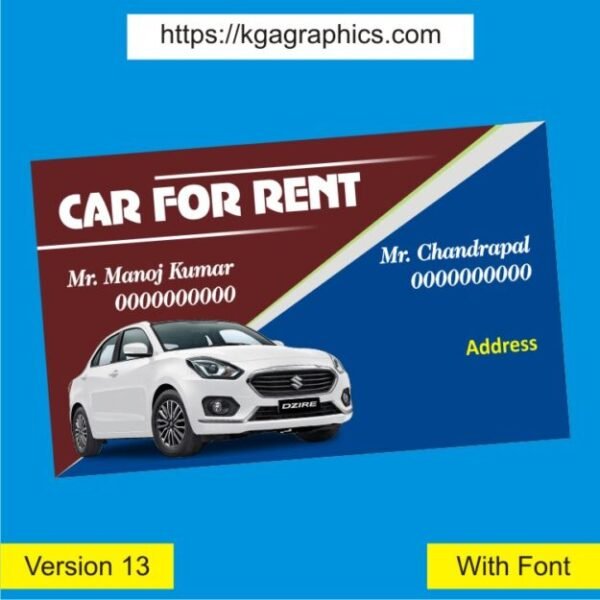 Car Service for Rent Business card Design