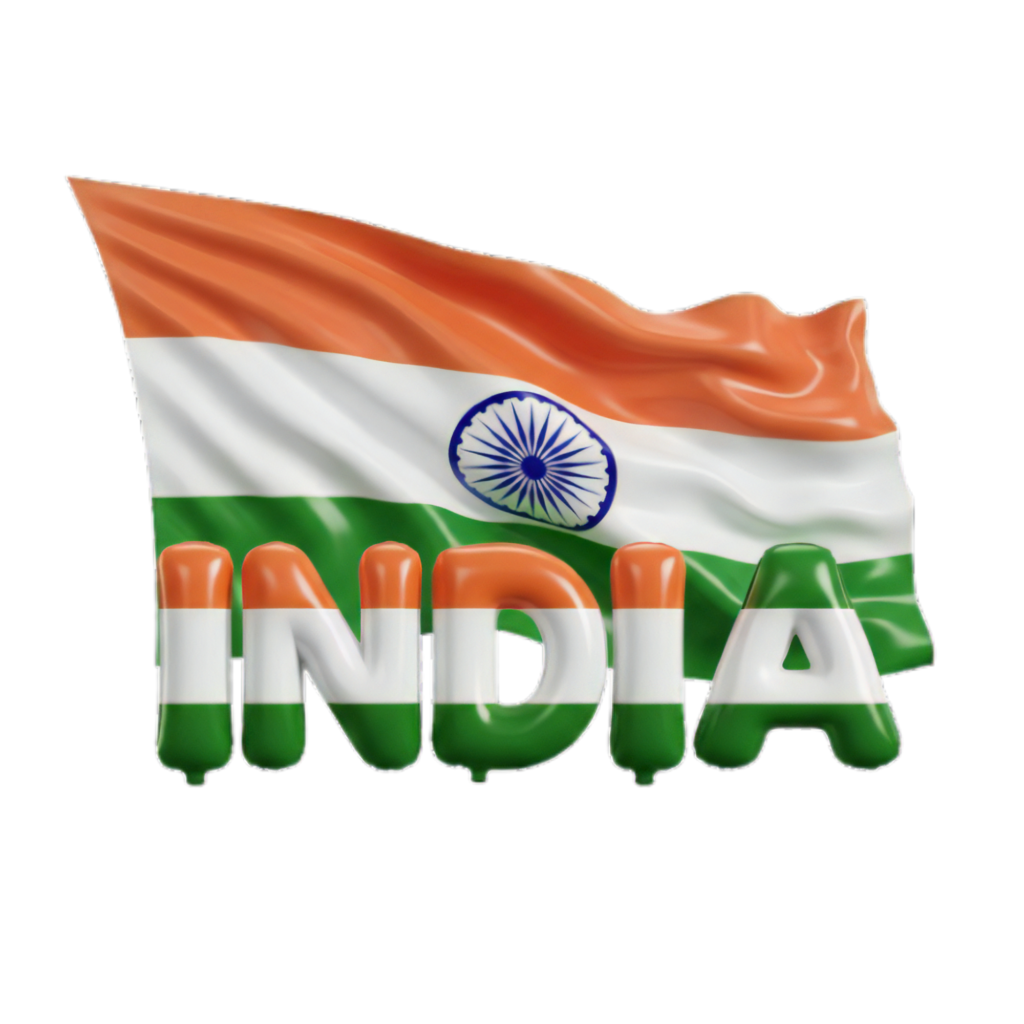 India with Flag Best Png Image