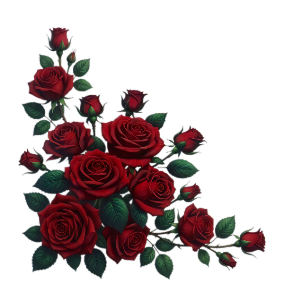 Rose Flower Corner PNG Transparent Images